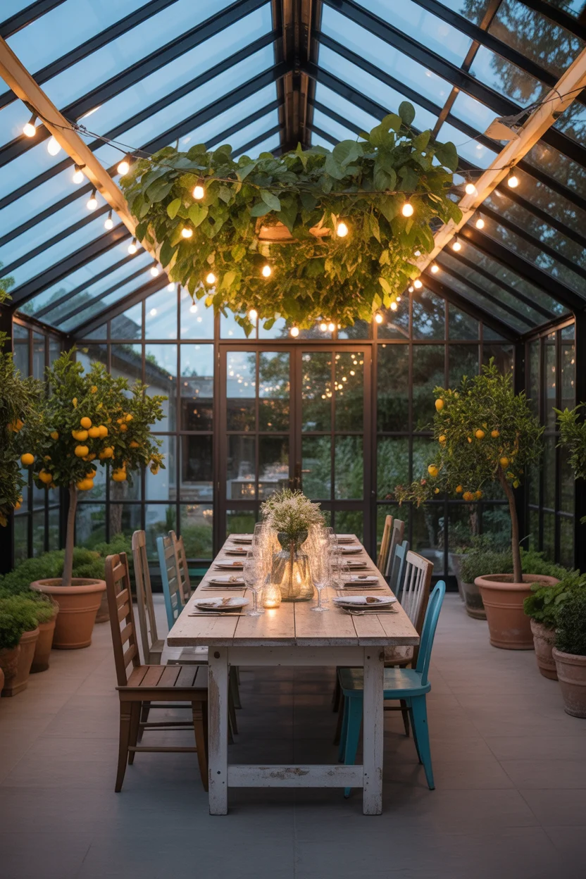  The Open-Plan Dining Greenhouse
