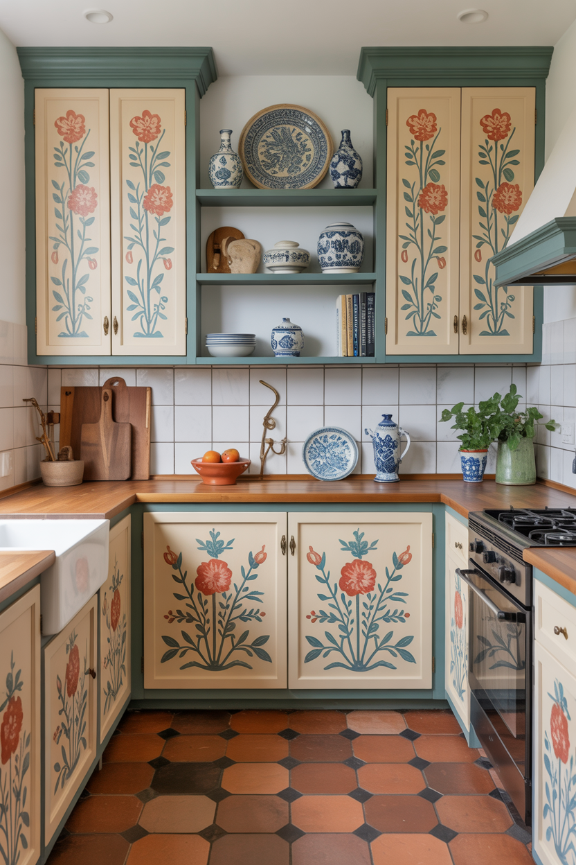The Painted Pattern Kitchen With Hand-Decorated Cabinet Fronts