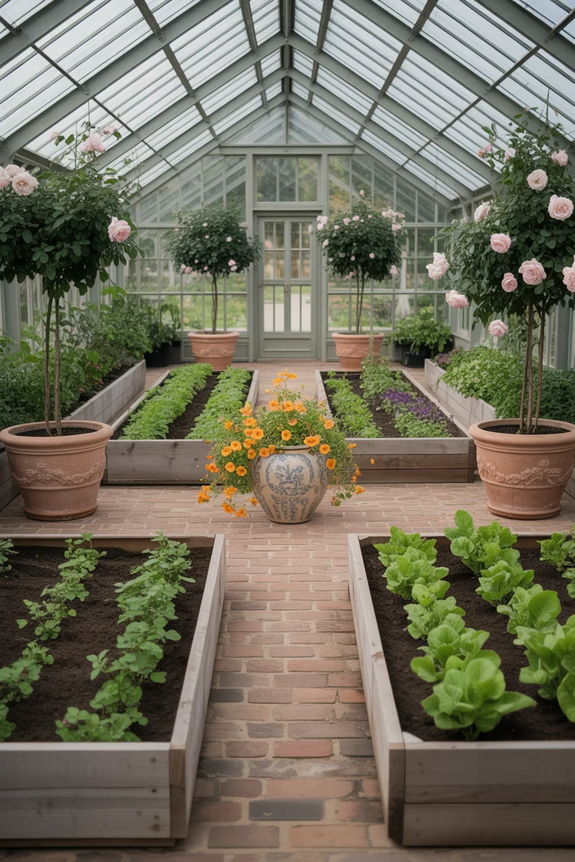 The Potager Greenhouse With Raised Timber Beds