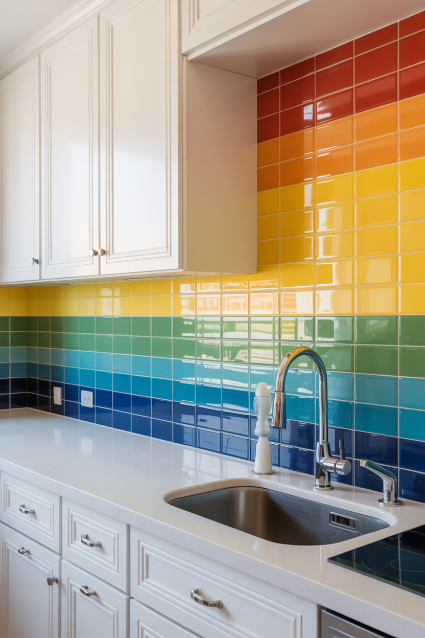 The Rainbow Tile Kitchen Where the Backsplash Does Everything