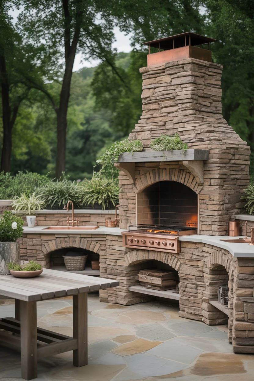 The Rustic Stone Outdoor Kitchen