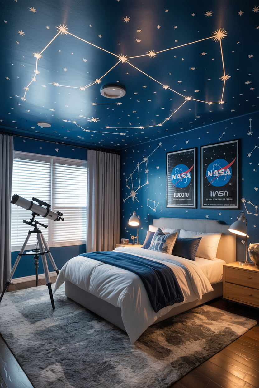 The Sky-Inspired Bedroom for the Science and Space Kid