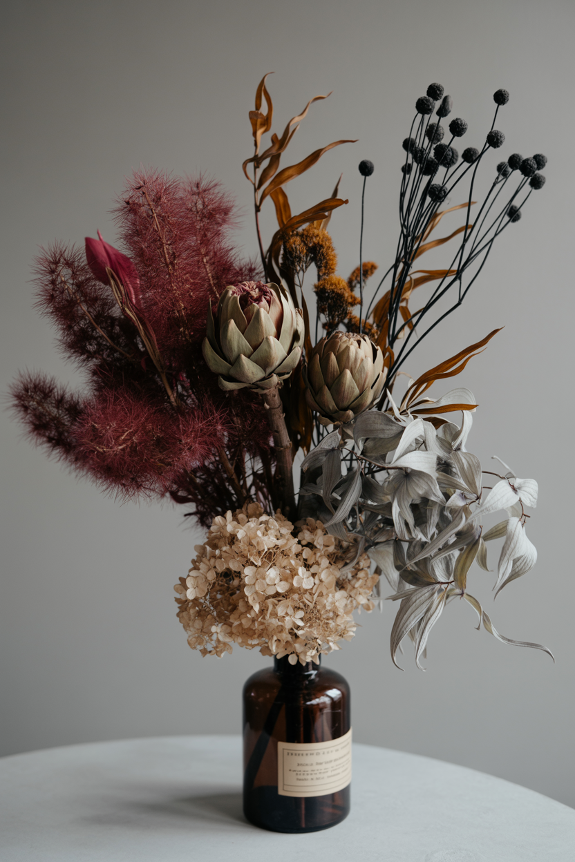 The Smoky Dried Winter Arrangement With Apothecary Mystery