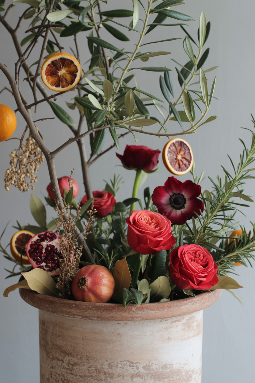 The Terracotta Pot Winter Arrangement With Italian Garden Nostalgia