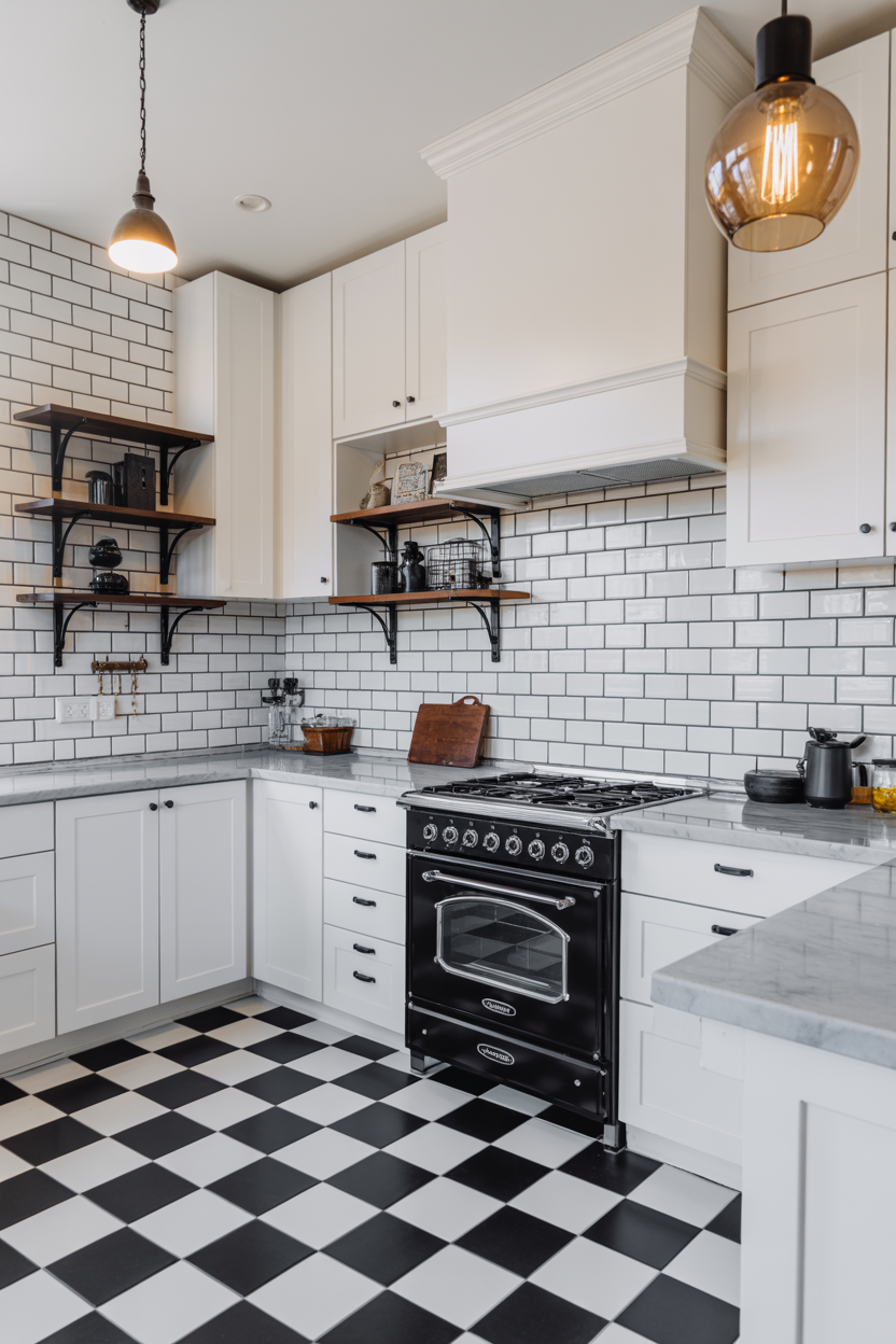 The Timeless Black and White Retro Kitchen That Always Looks Pinterest Perfect