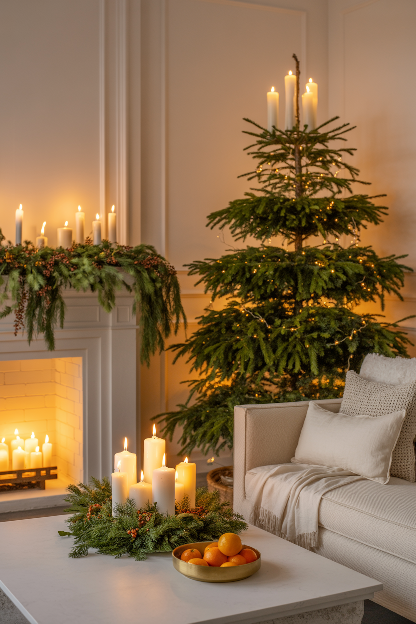 The Timeless Candlelit Christmas Living Room That Never Needs a Theme