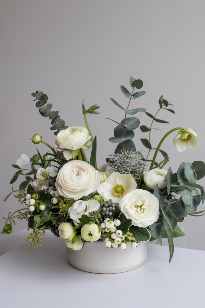 The Timeless White and Green Winter Arrangement That Works Everywhere