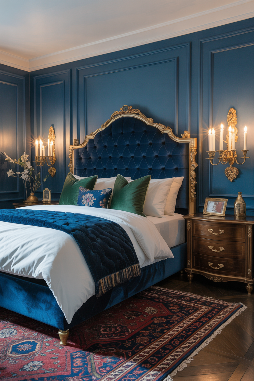 Boutique Bedroom Themes
The Velvet Jewel-Tone Bedroom That Drips Old-World Luxury