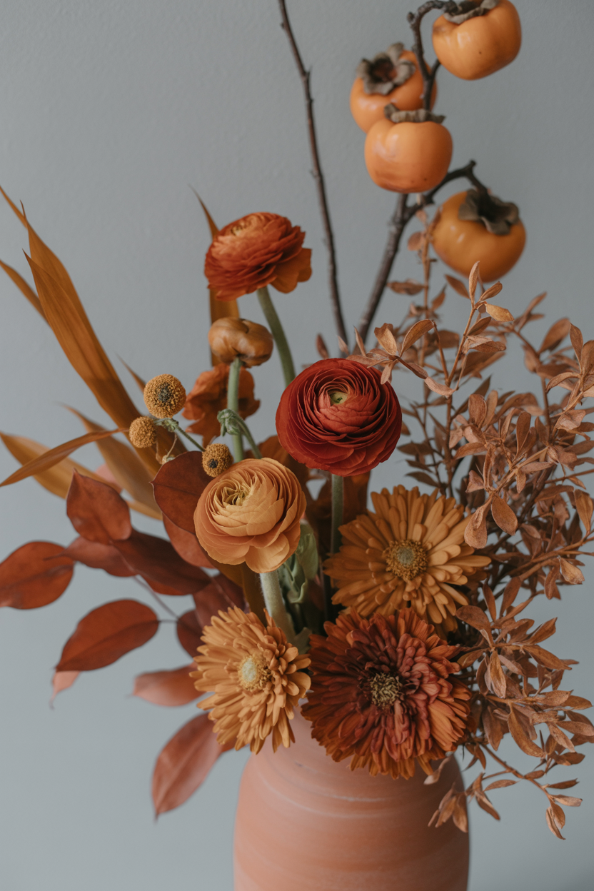 The Warm Terracotta and Rust Winter Arrangement With Mediterranean Soul