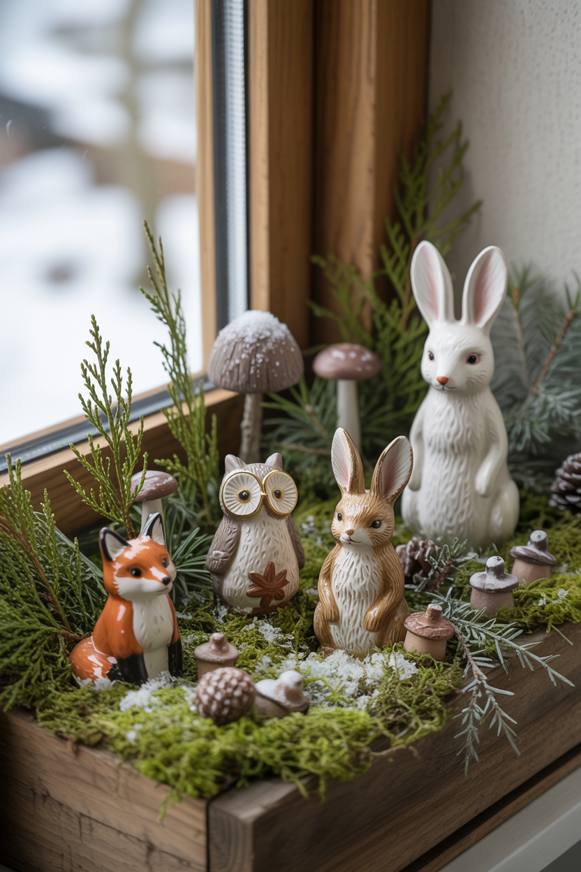 The Woodland Creature Winter Window Box With Storybook Personality