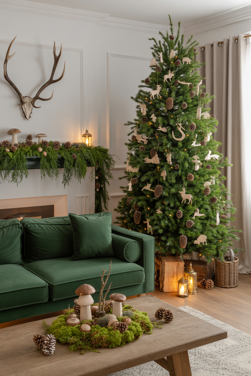 The Woodland Forest Christmas Living Room With Nature's Beauty