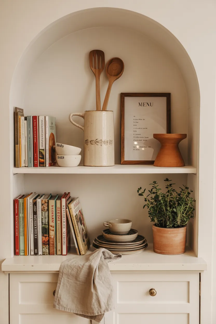  Themed Shelf Styling — The Kitchen Cookbook Corner