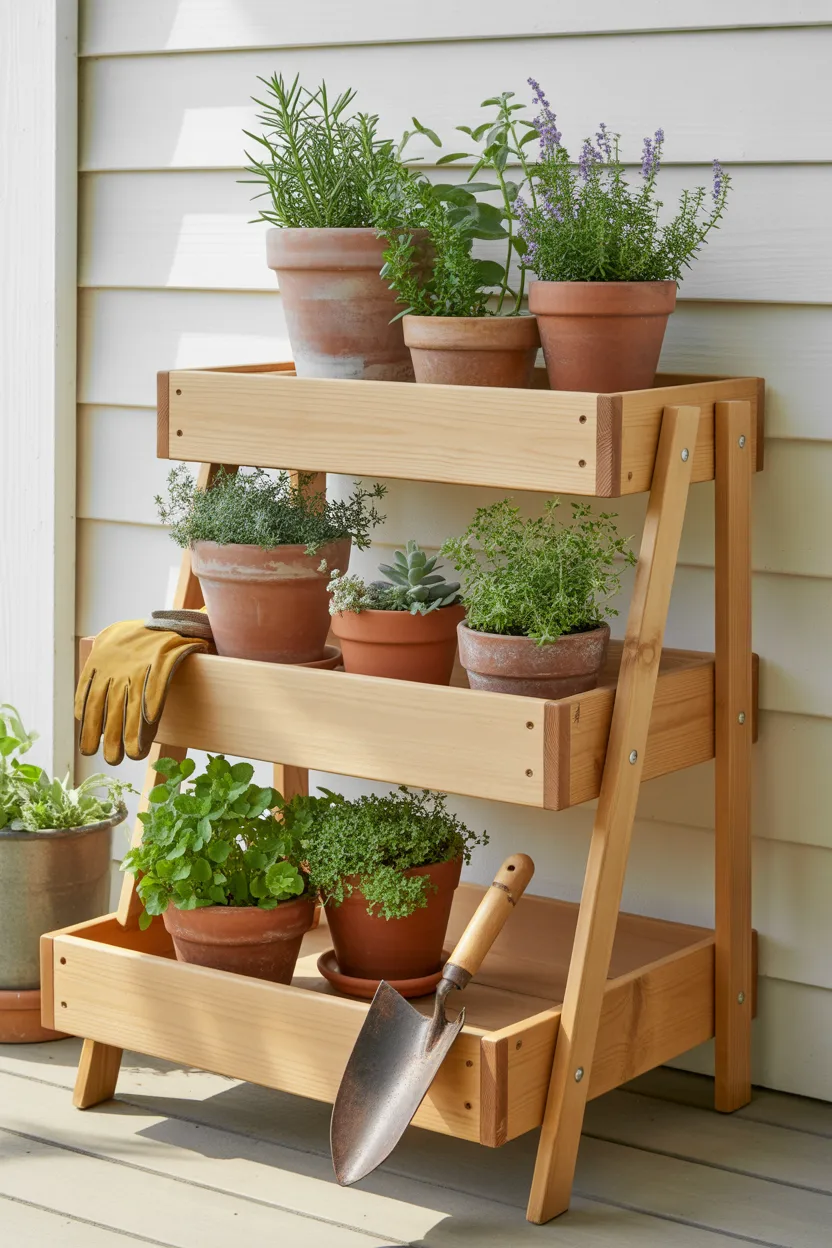  Tiered Wooden Planter Stand