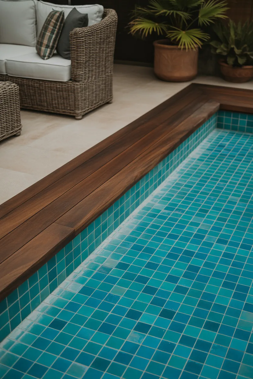Timber Coping With Zellige Tile