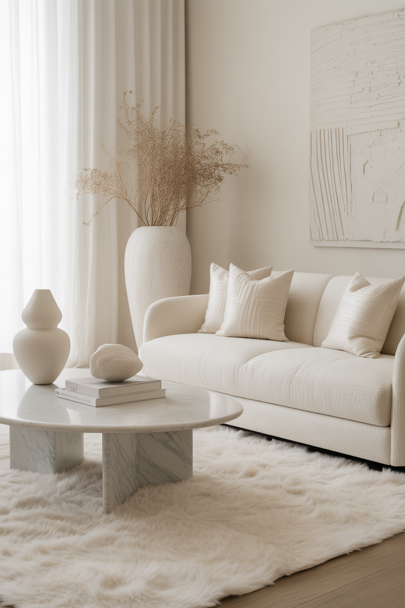  Try an All-White Room With Textural Contrast