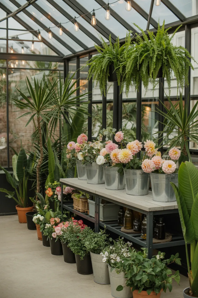 Greenhouse-Inspired Flower Bar
