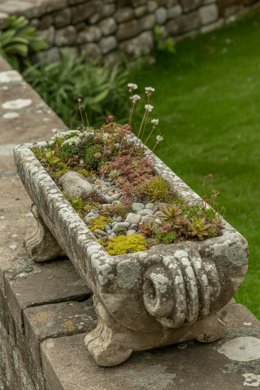 Stone Trough Alpine Garden Display