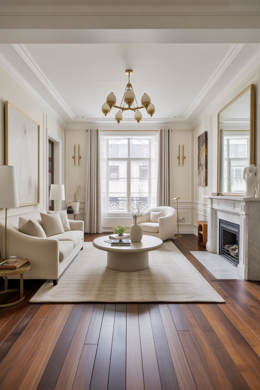 Use Dark Floors to Anchor a Light Palette