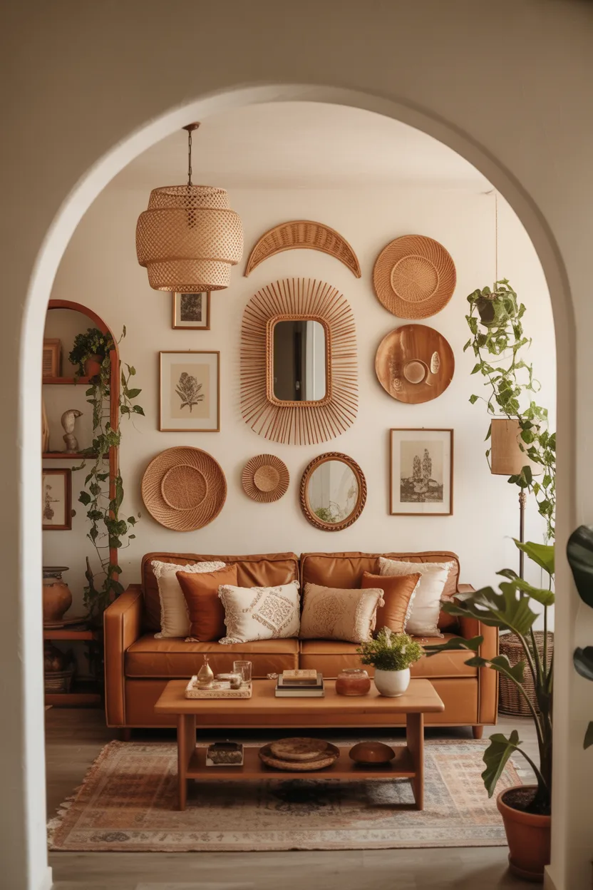 Curved Arch Doorway With Boho Gallery Wall