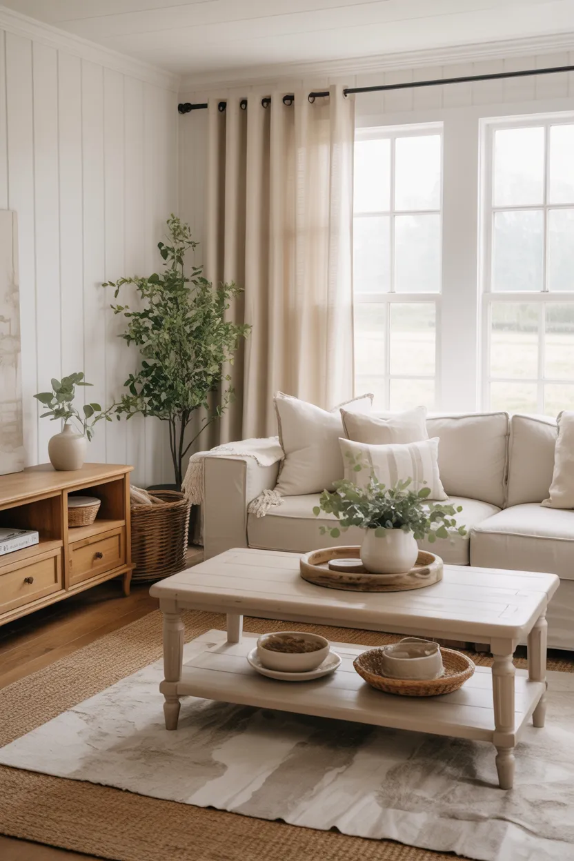 Neutral Color Palette With Warm Wood Accents