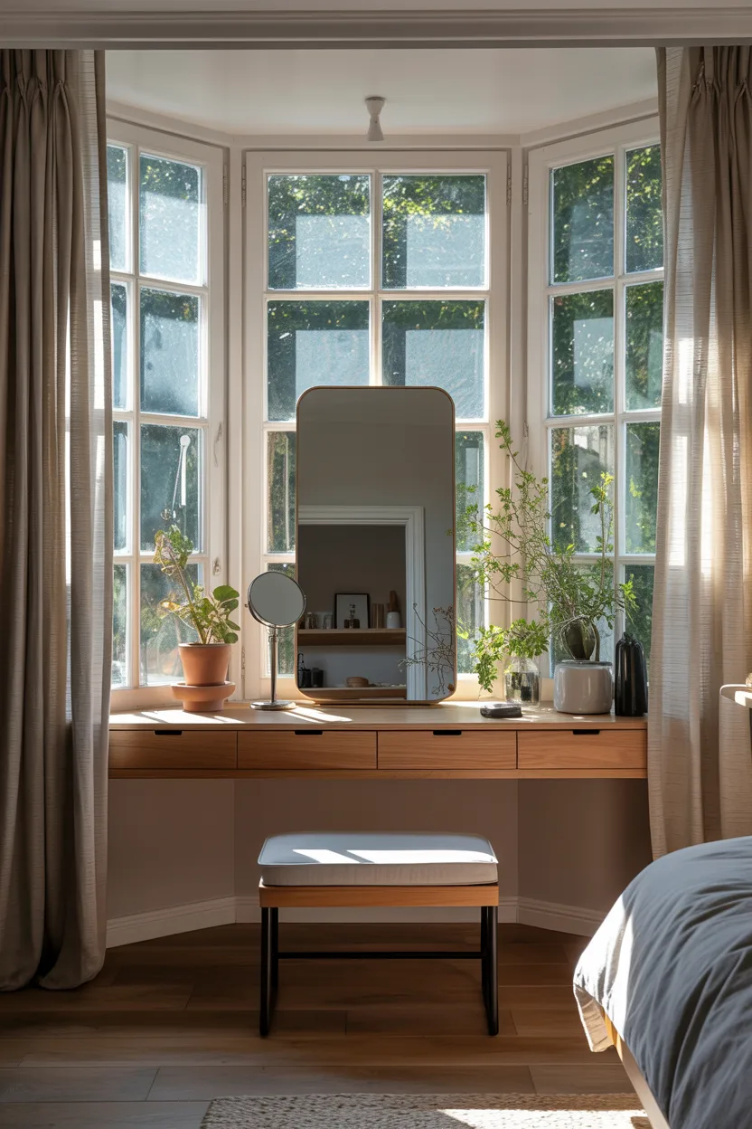 Vanity Inside a Bay Window Alcove