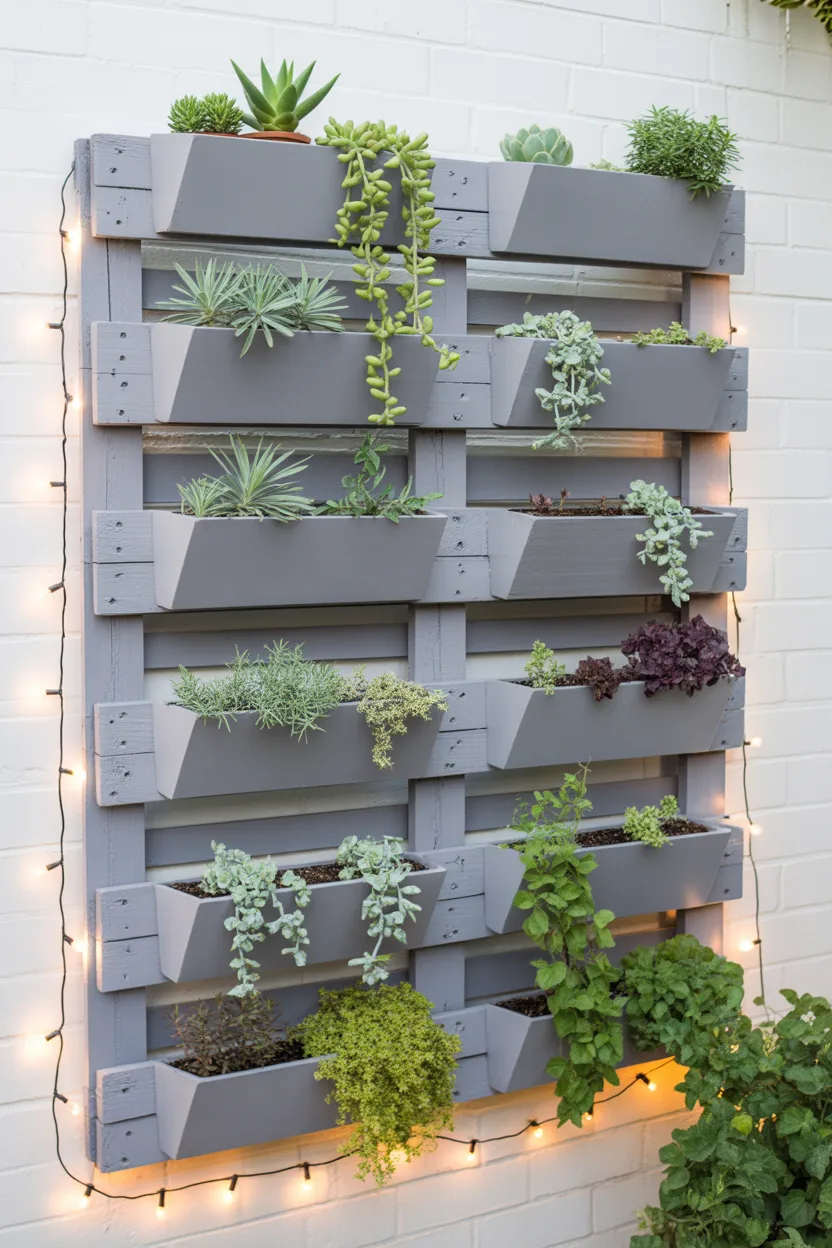 Vertical Pallet Planter Wall