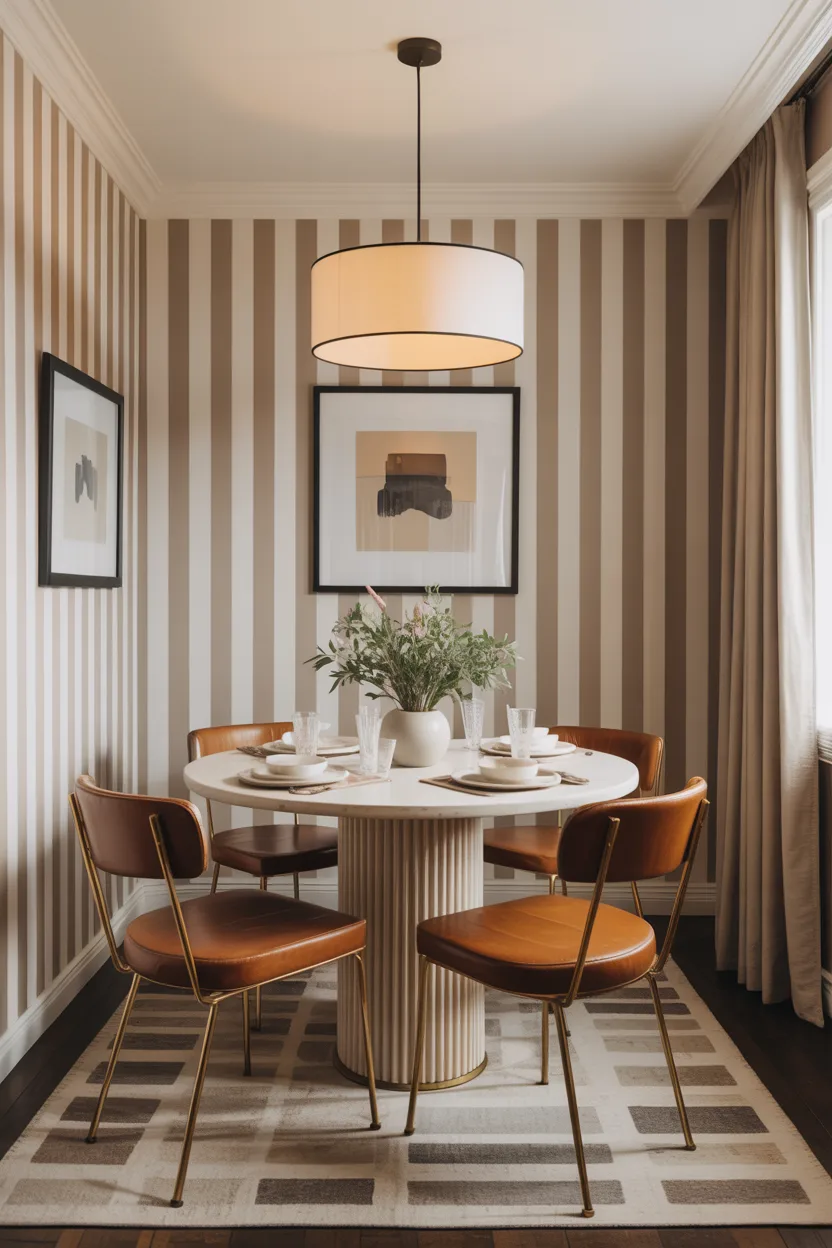 Vertical Striped Wallpaper to Add Height