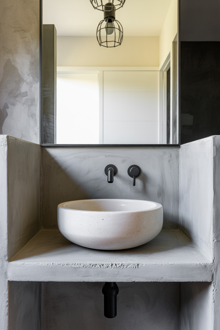 Vessel Sink on Concrete Counter