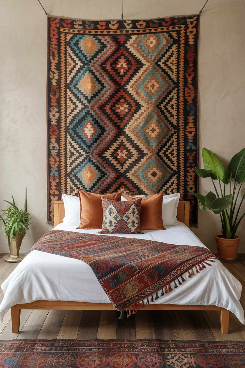 Vintage Kilim Rug as Wall Art