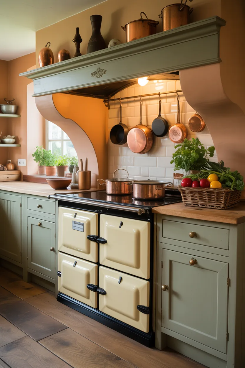 Vintage Range Cooker as Kitchen Heart