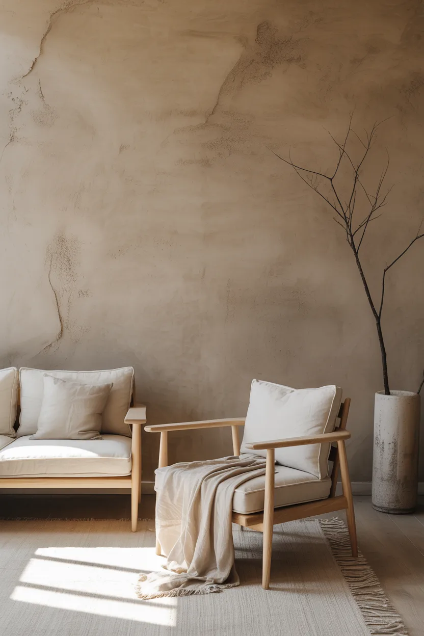  Wabi-Sabi Plaster Walls With Visible Texture