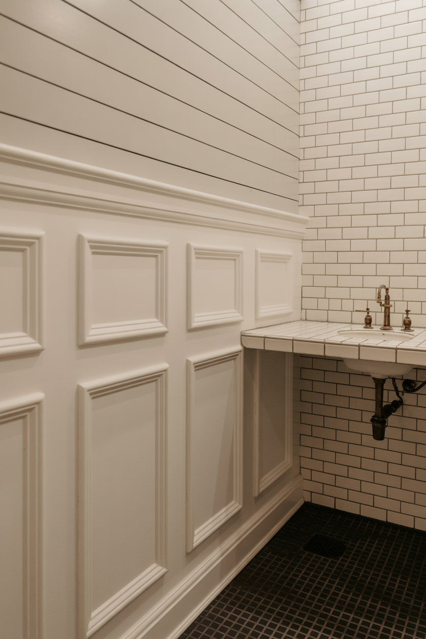 Wainscoting With Subway Tile Above