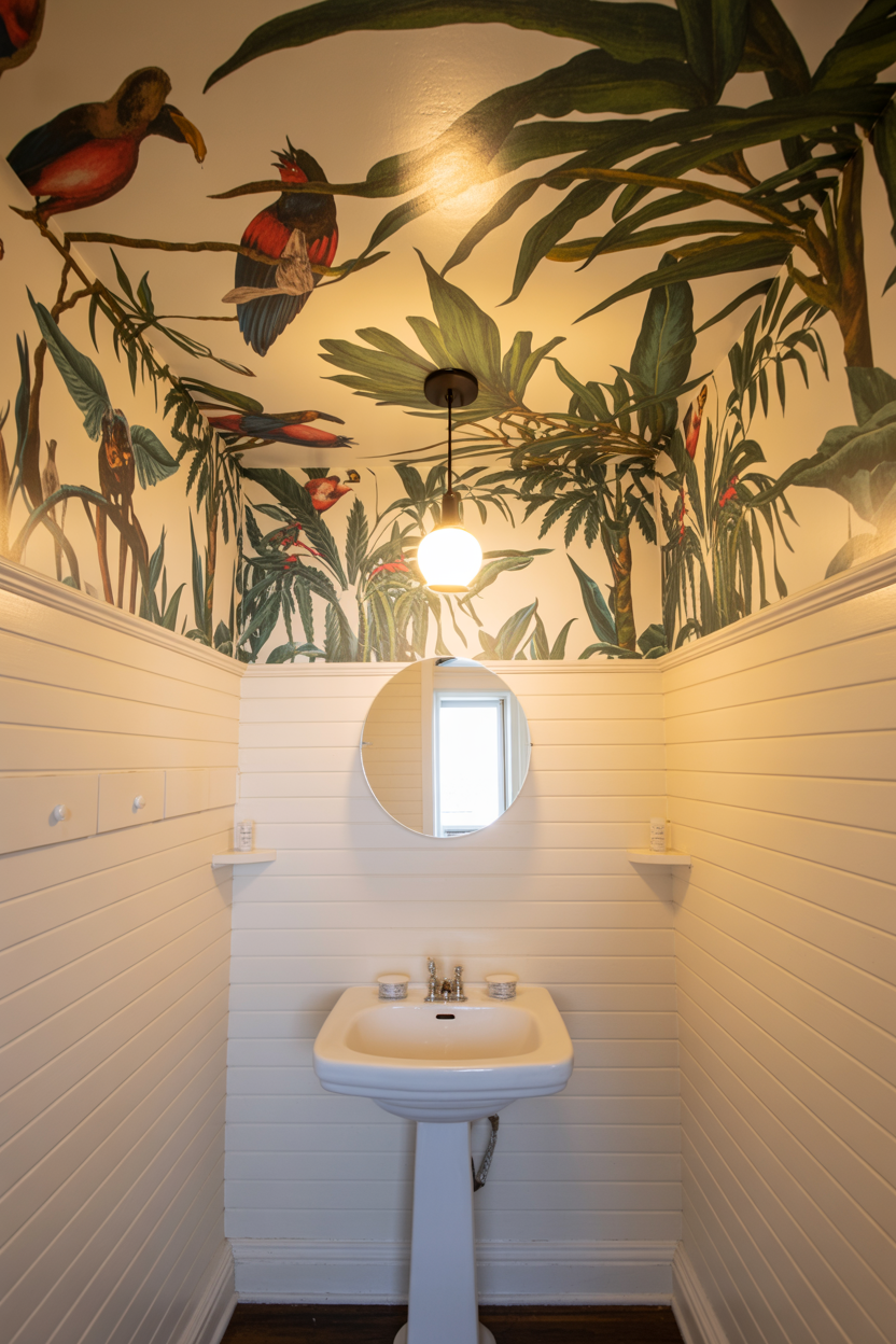 Wallpapered Ceiling as Surprise Element