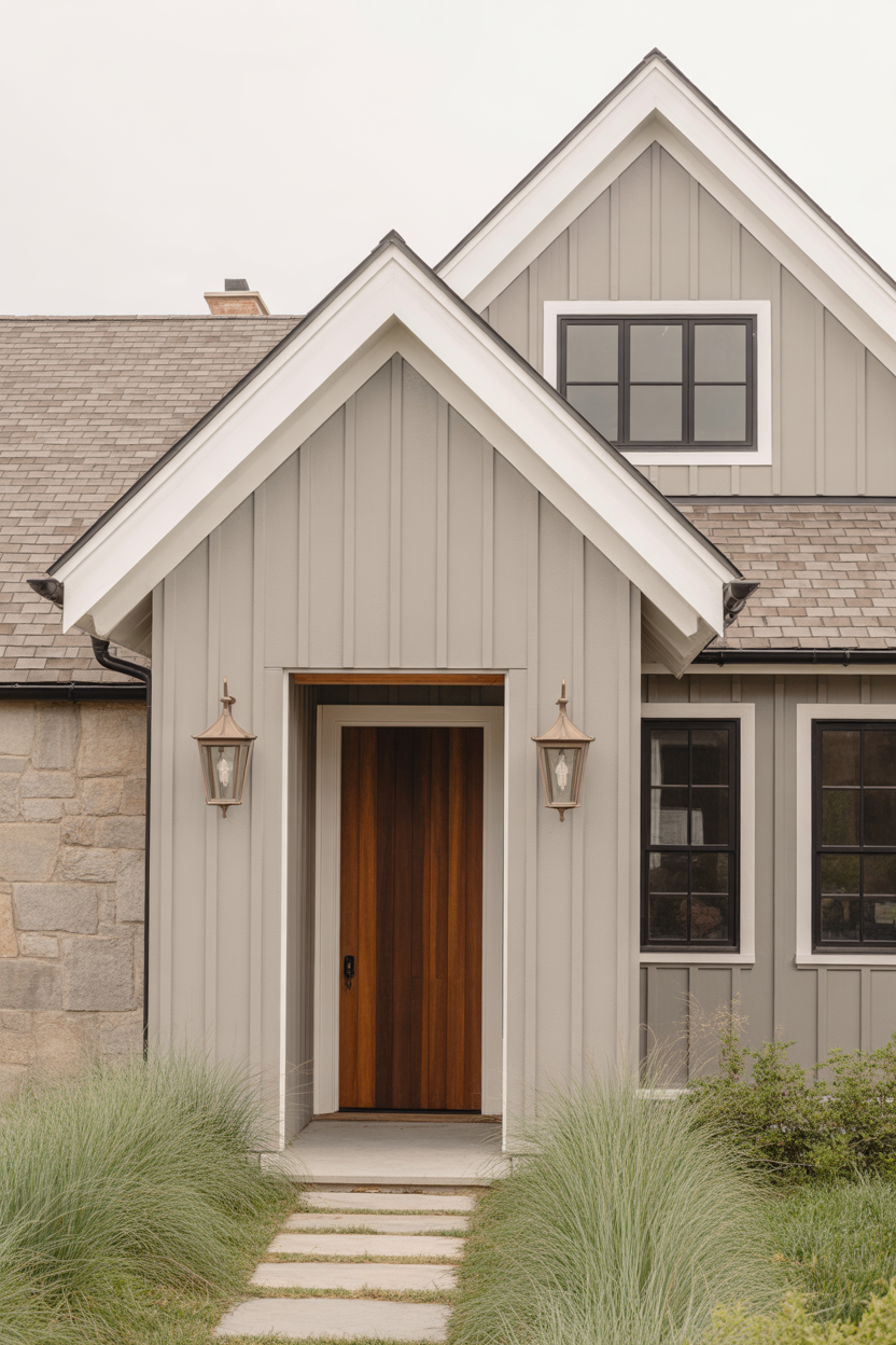 Warm Mushroom Grey Redefines Neutral in Exterior House Color Trends