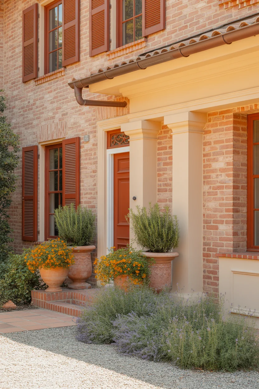 Warm Terracotta Trim With Cream Accents