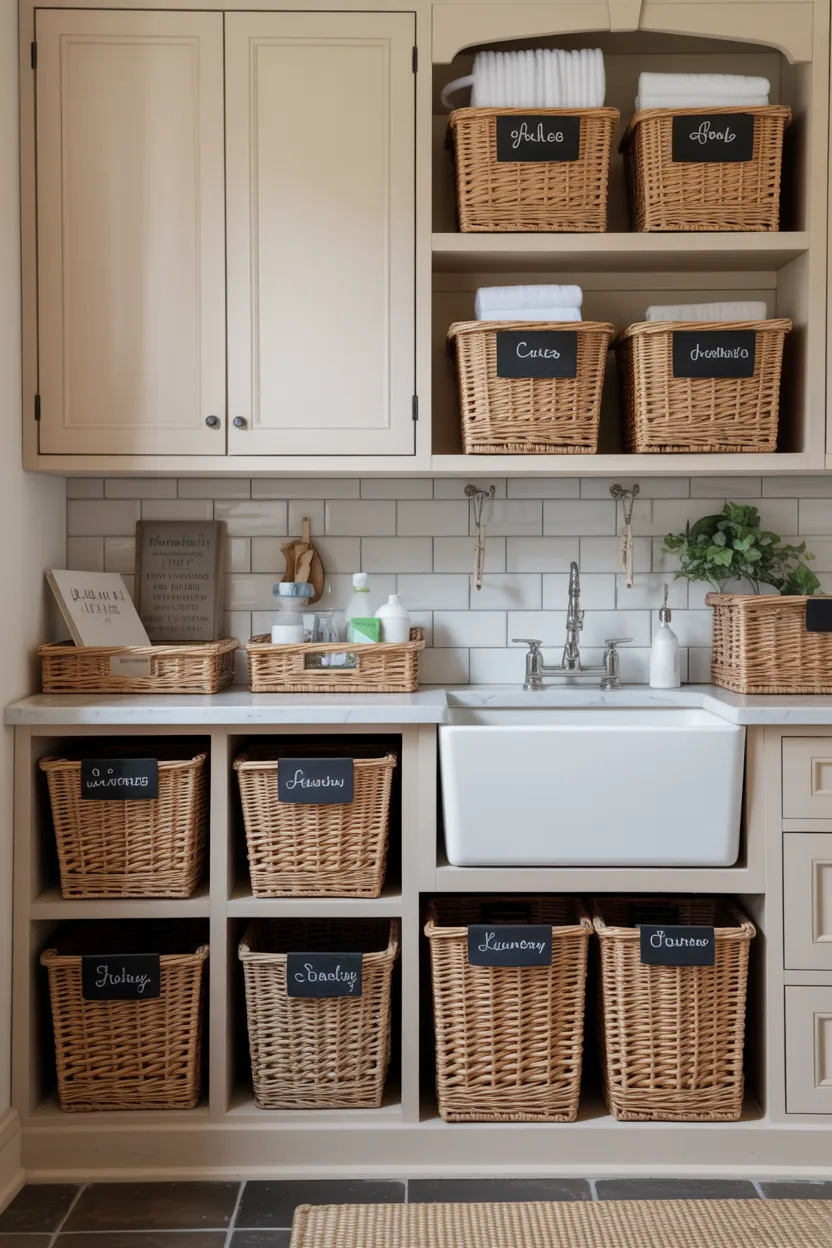 Wicker Basket Organization System