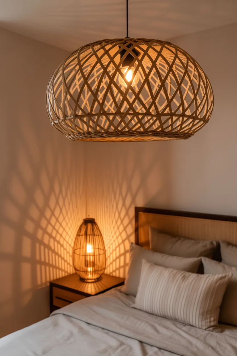 Woven Pendant Light as a Focal Point