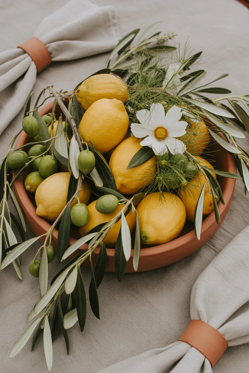 Lemon and Olive Branch Centerpiece