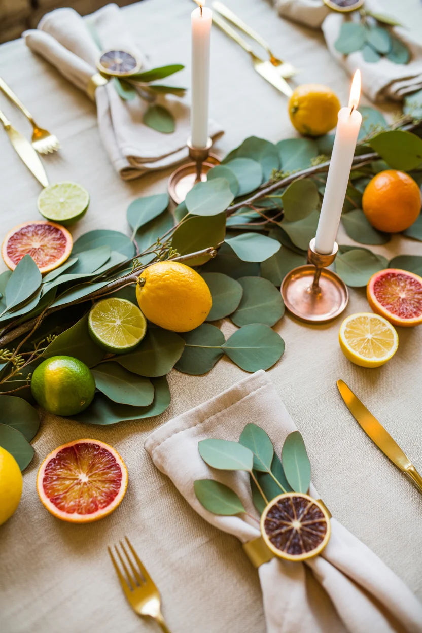 Citrus Fruit and Eucalyptus Table