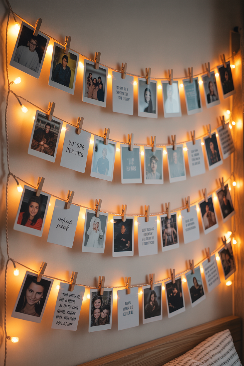 Create a Photo Clip Wall With String Lights