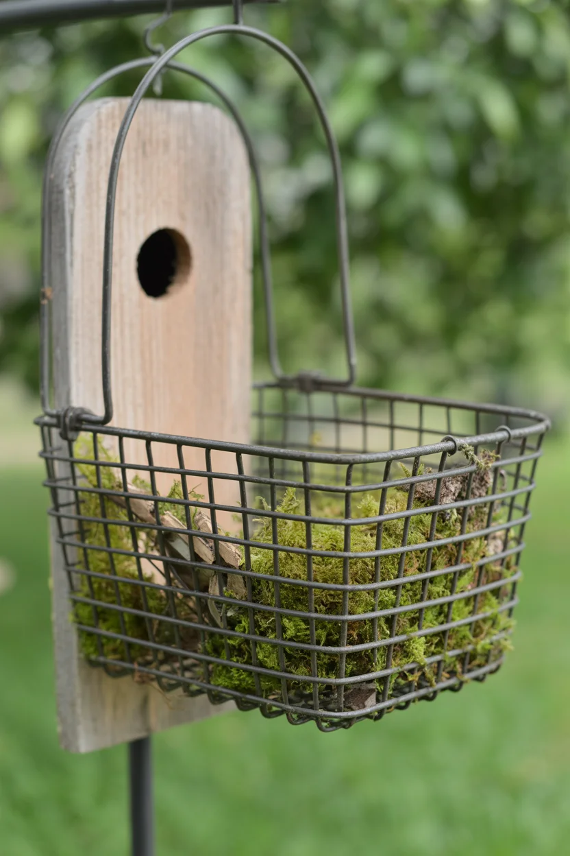 Bicycle Basket Birdhouse With Vintage Charm