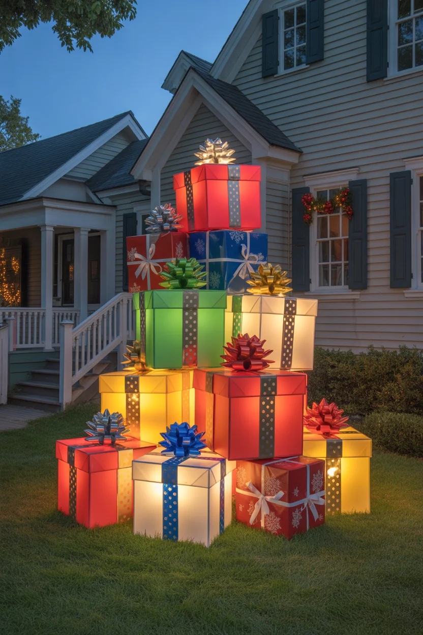 Illuminated Gift Box Stacks