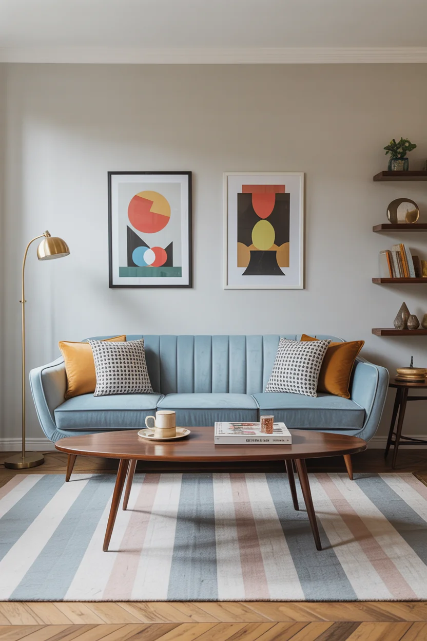Powder Blue Mid-Century Modern