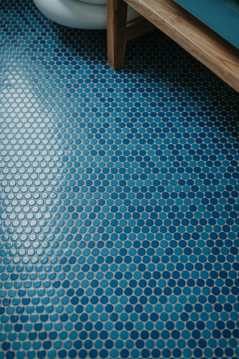 Dark Blue Penny Tiles