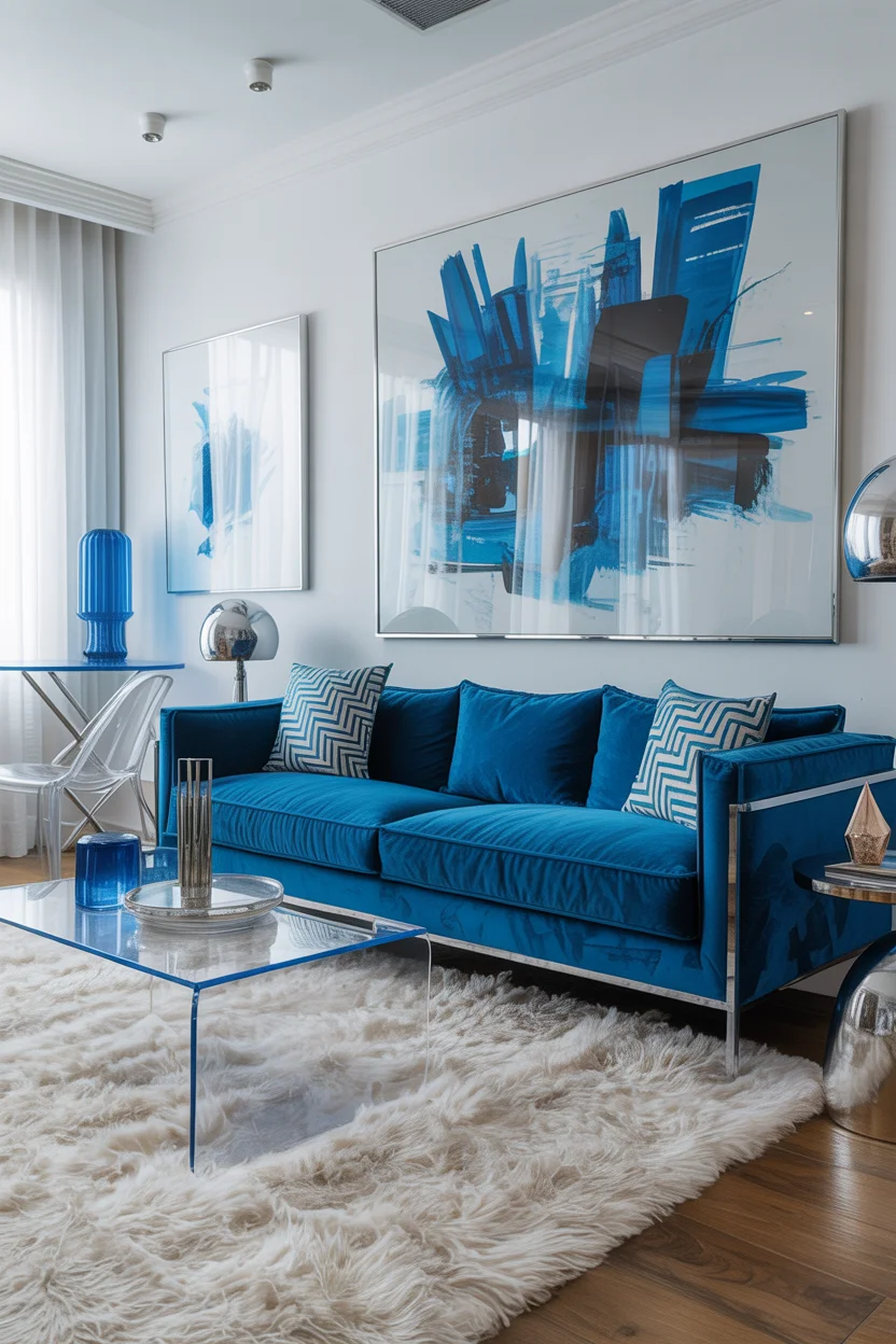Cerulean Blue Modern Glam