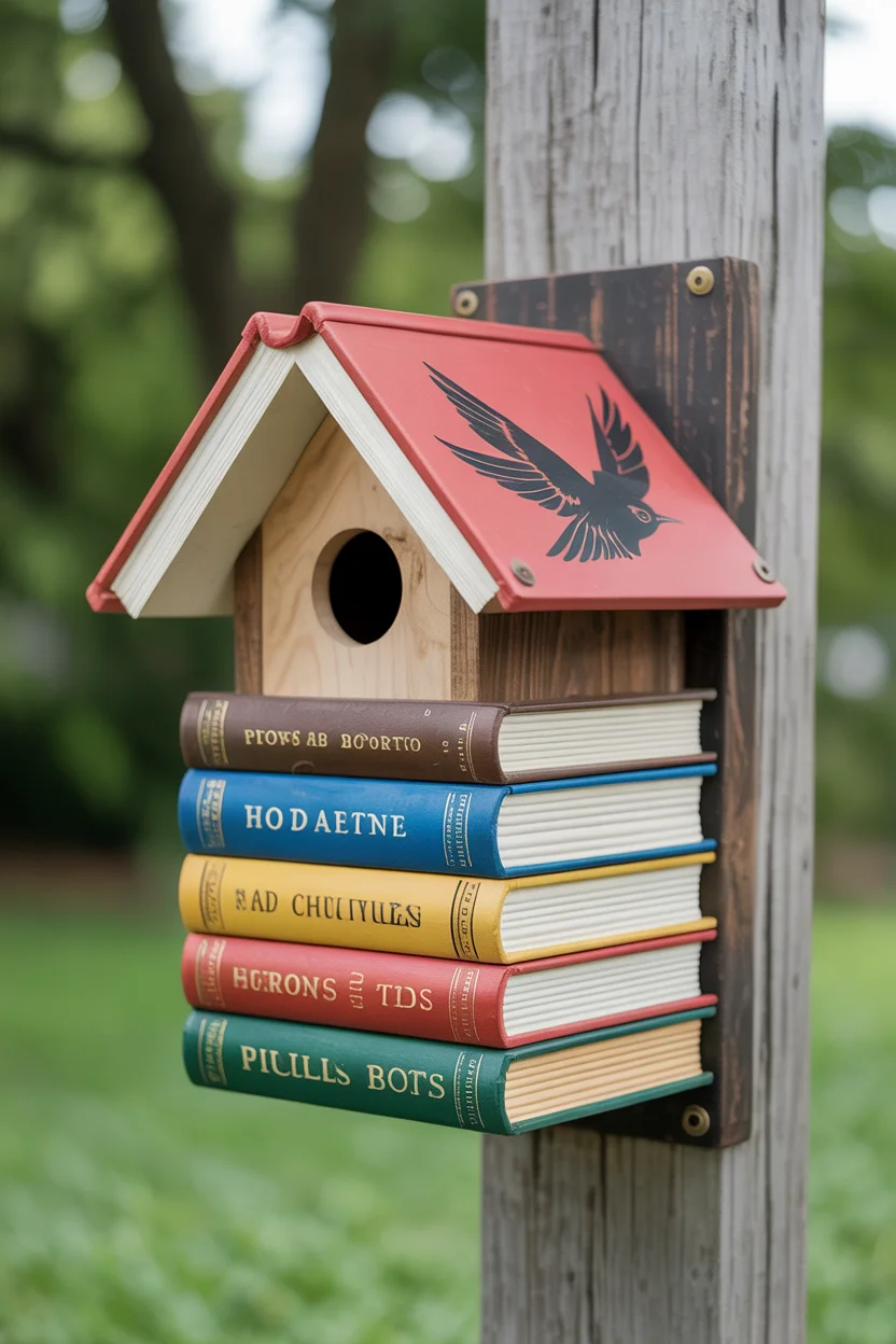 Upcycled Book Birdhouse With Literary Charm