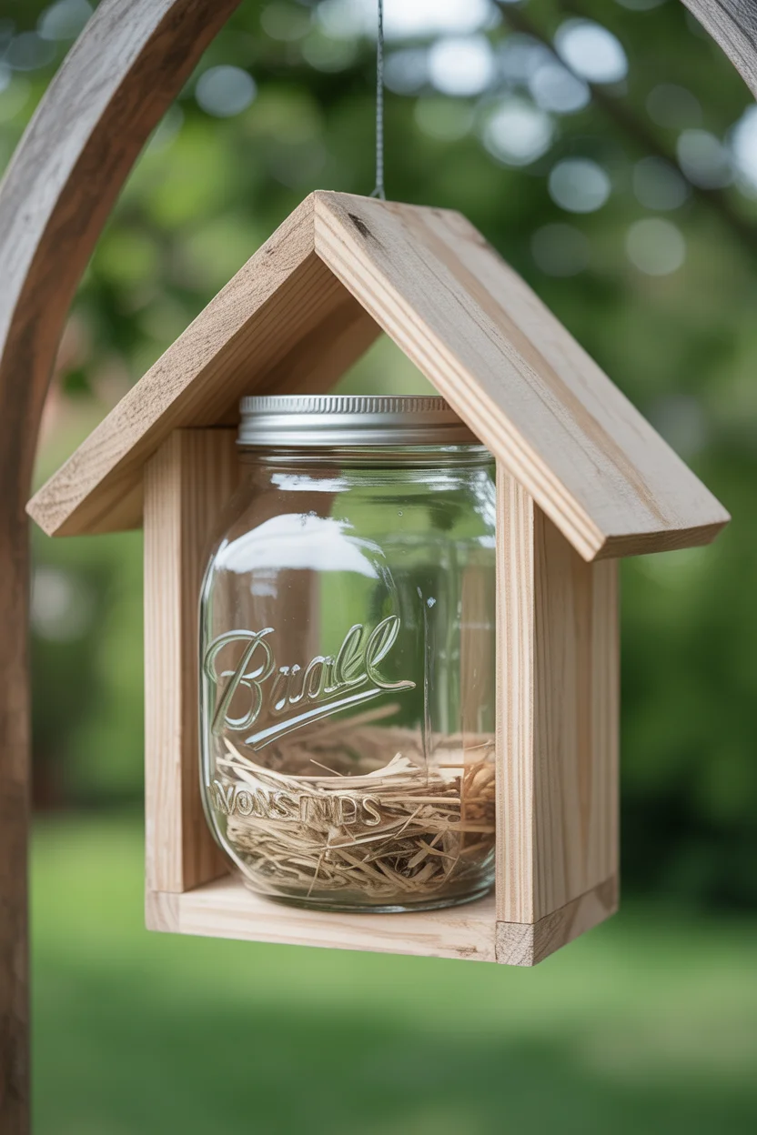 Mason Jar Birdhouse With Farmhouse Functionality
