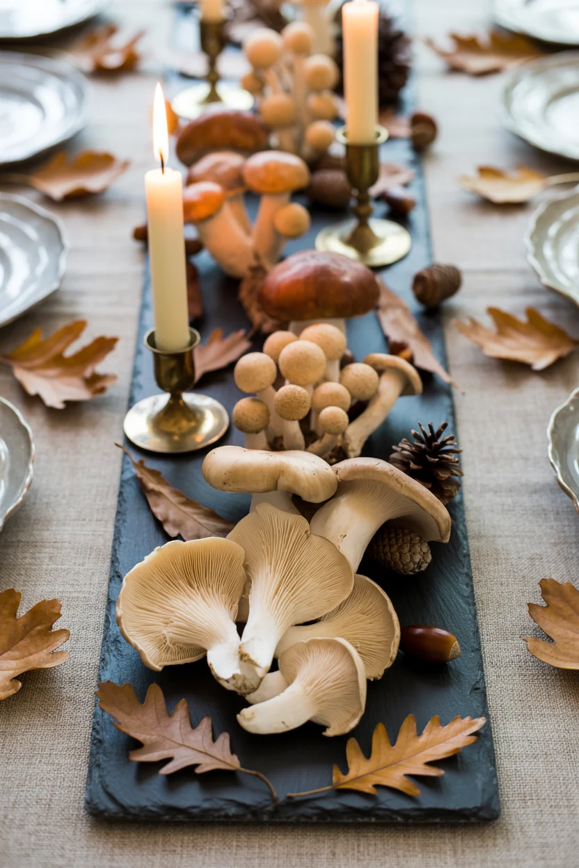 Wild Mushroom and Oak Table Display