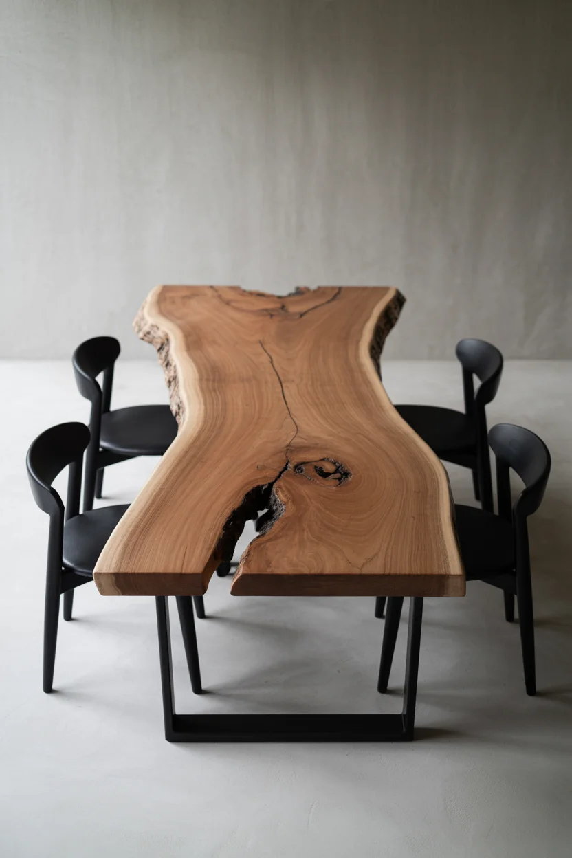 Wabi-Sabi Table with Imperfect Organic Edges
