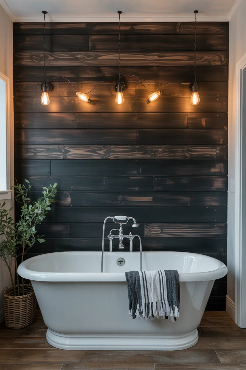 Black Shiplap Accent Wall